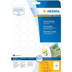 Herma Round Labels 30 mm 25 Sheets 1200 Units Sticker