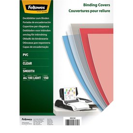 Fellowes Binding Covers A4 Clear PVC 150 Mikron 100 Units Paper
