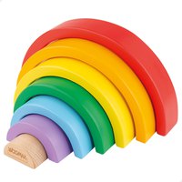 Woomax Rainbow Wooden Construction Toy 6 Pieces