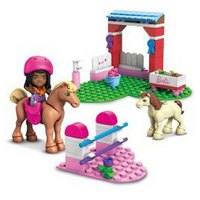 Mega bloks Mega 马跳建筑套装 73 砖块 和 件 和 时尚 和 角色扮演 配件 1 微 玩具娃娃 1 马 和 1 小马