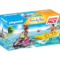 Playmobil Starter Packwater 摩托车与 Banana Family Fun 船