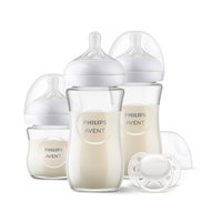 Philips avent Natural Response Cristal Pack: 1 Glas Baby Flasche 120ml + 2 Glas Baby Flaschen 240ml + 1 Ultra Weich Schnuller